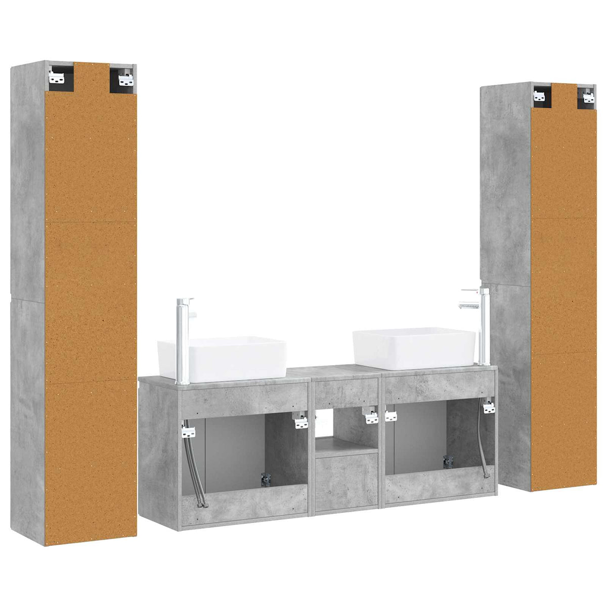 Set namještaja za kupaonicu 5 kom. Betonska siva 33 x 34.5 x 160 cm