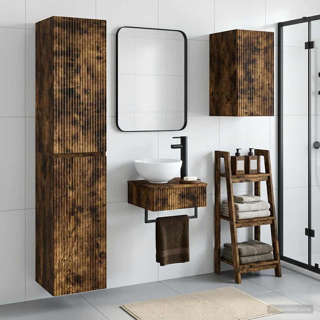 Set namještaja za kupaonicu 3 kom. Dimljeni hrast Smeđa 33 x 34,5 x 160 cm