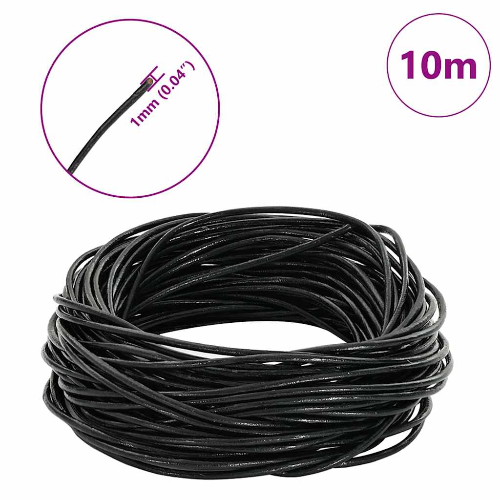 Kožni konop Crna Ø1 mm x 10 m Koža