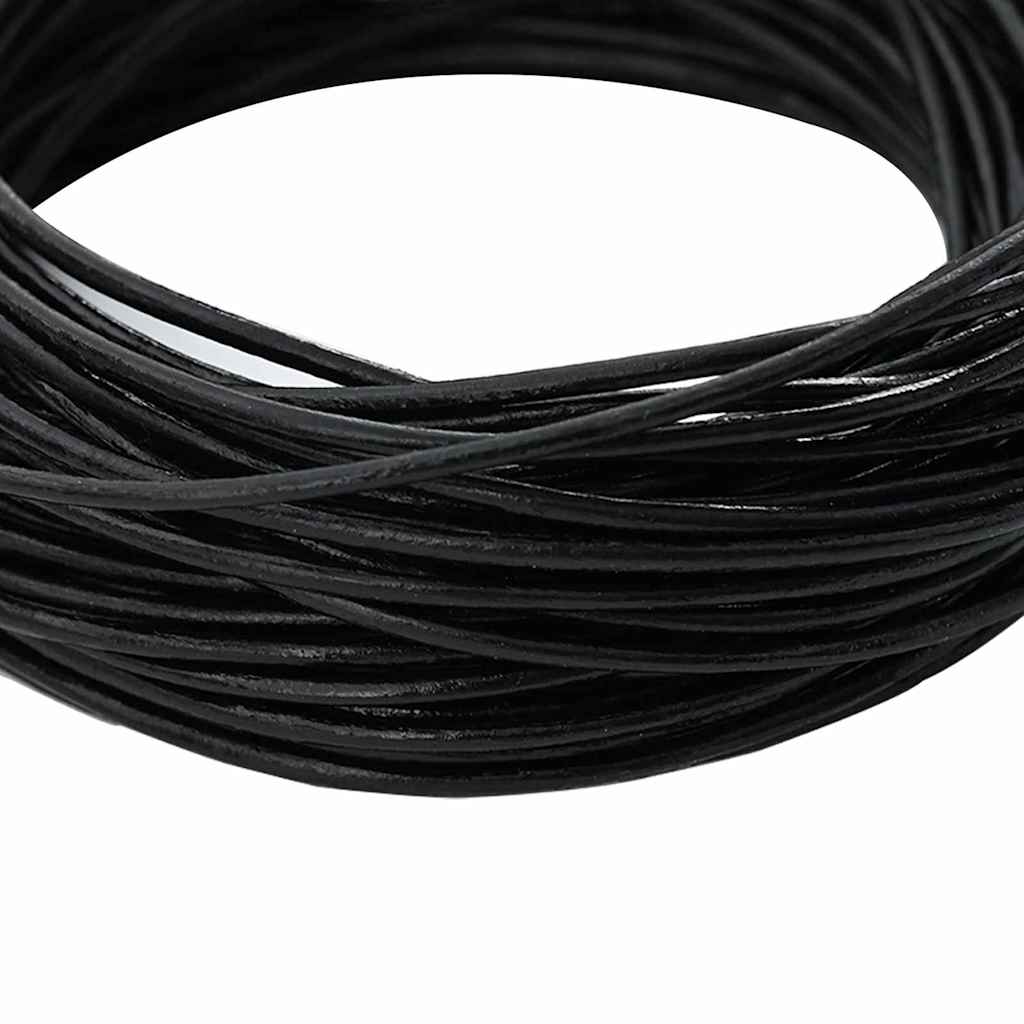 Kožni konop Crna Ø1,5 mm x 5 m Koža