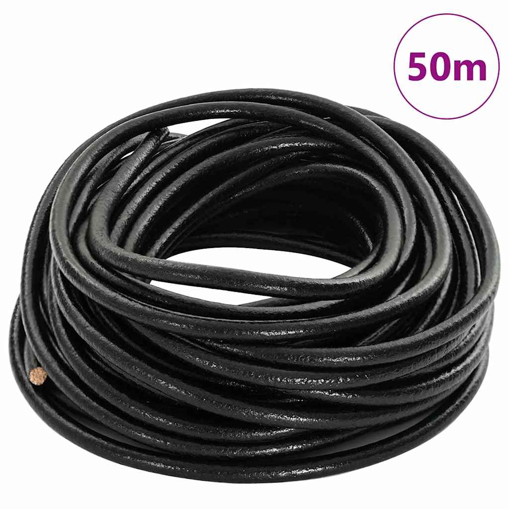 Kožni konop Crna Ø5 mm x 50 m Koža