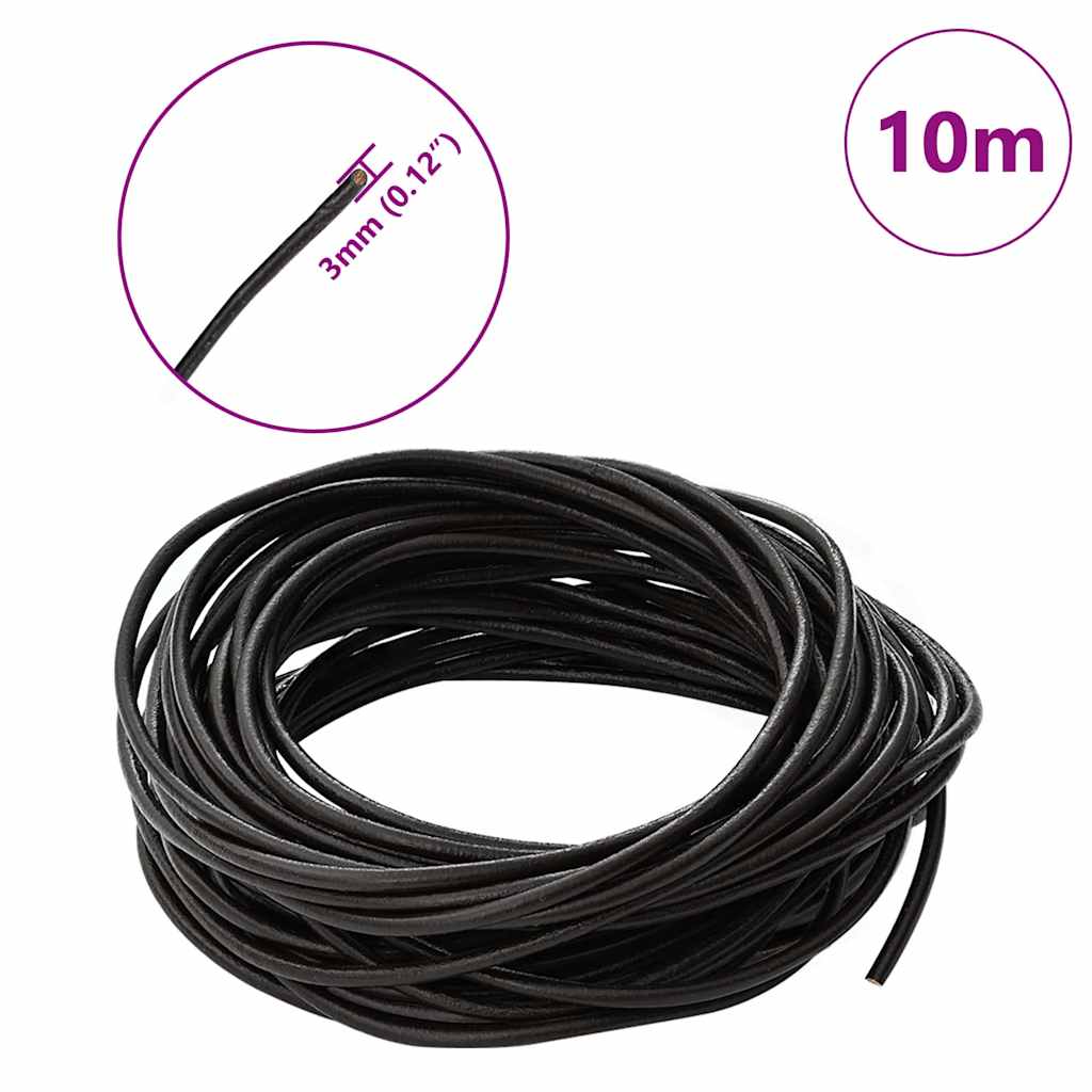 Kožni konop Tamno smeđa Ø3 mm x 10 m Koža