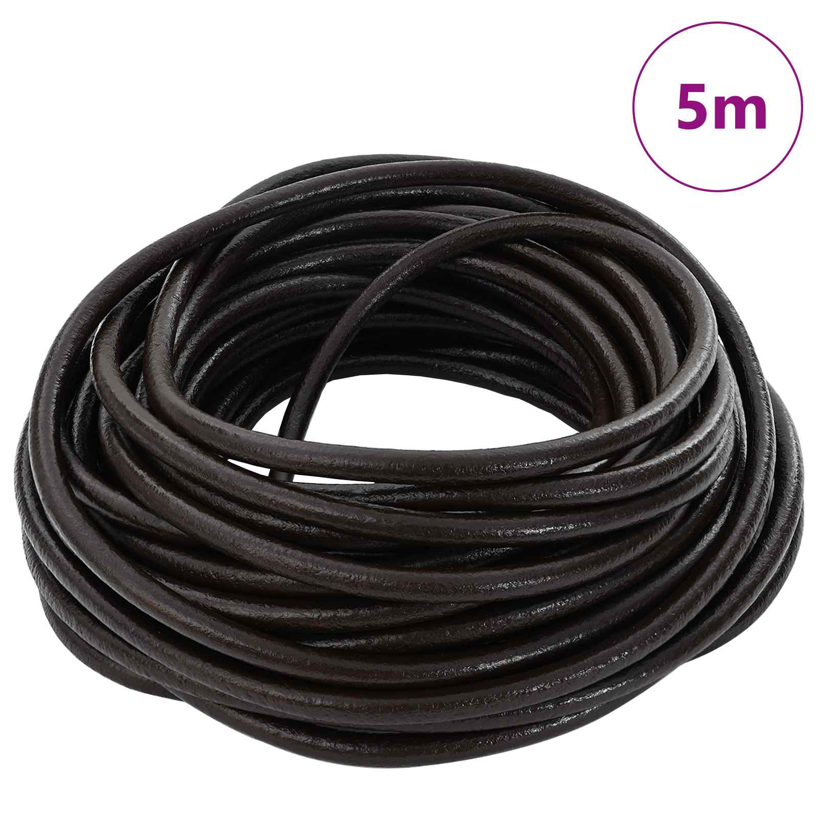Kožni konop Tamno smeđa Ø5 mm x 5 m Koža