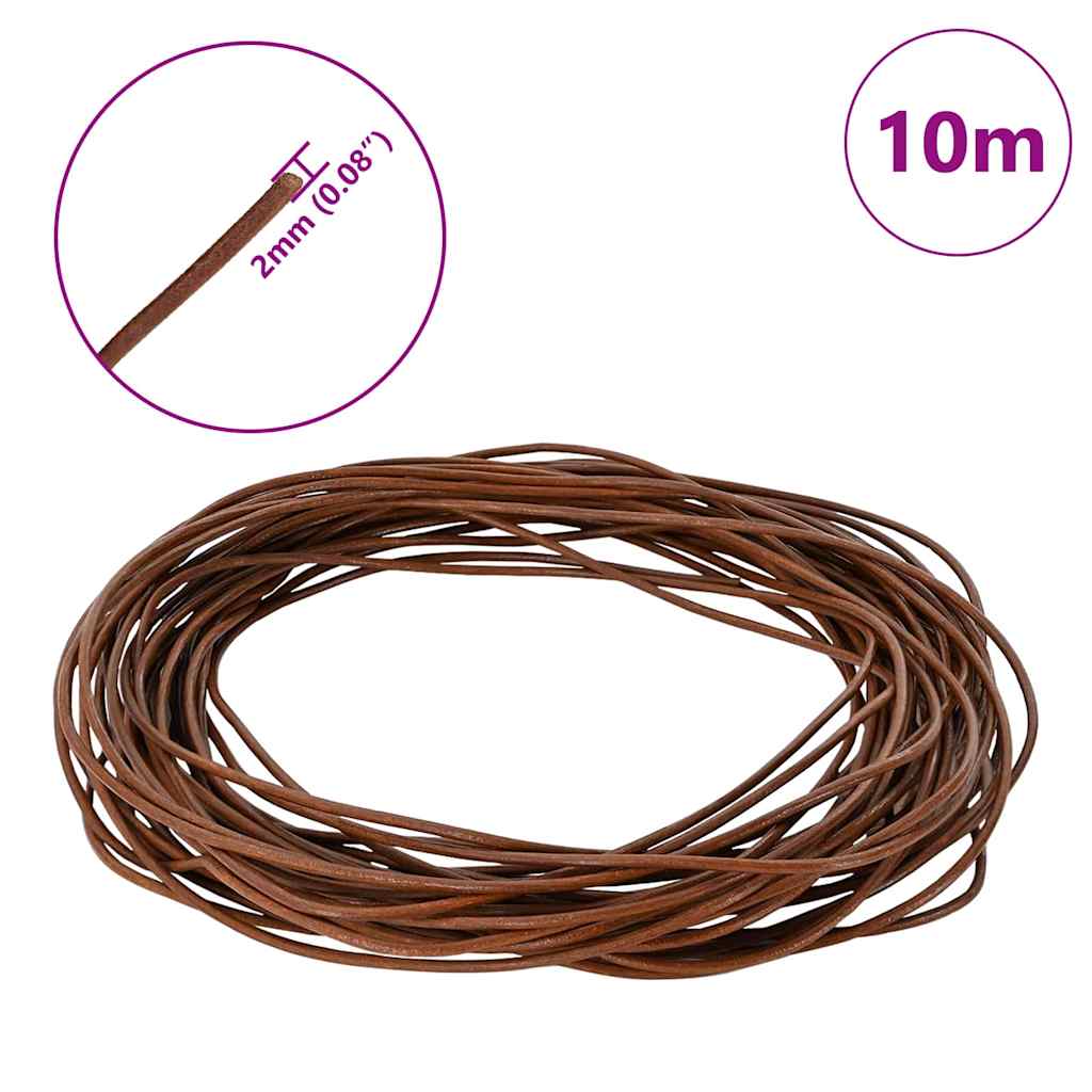 Kožni konop Svijetlosmeđa Ø2 mm x 10 m Koža