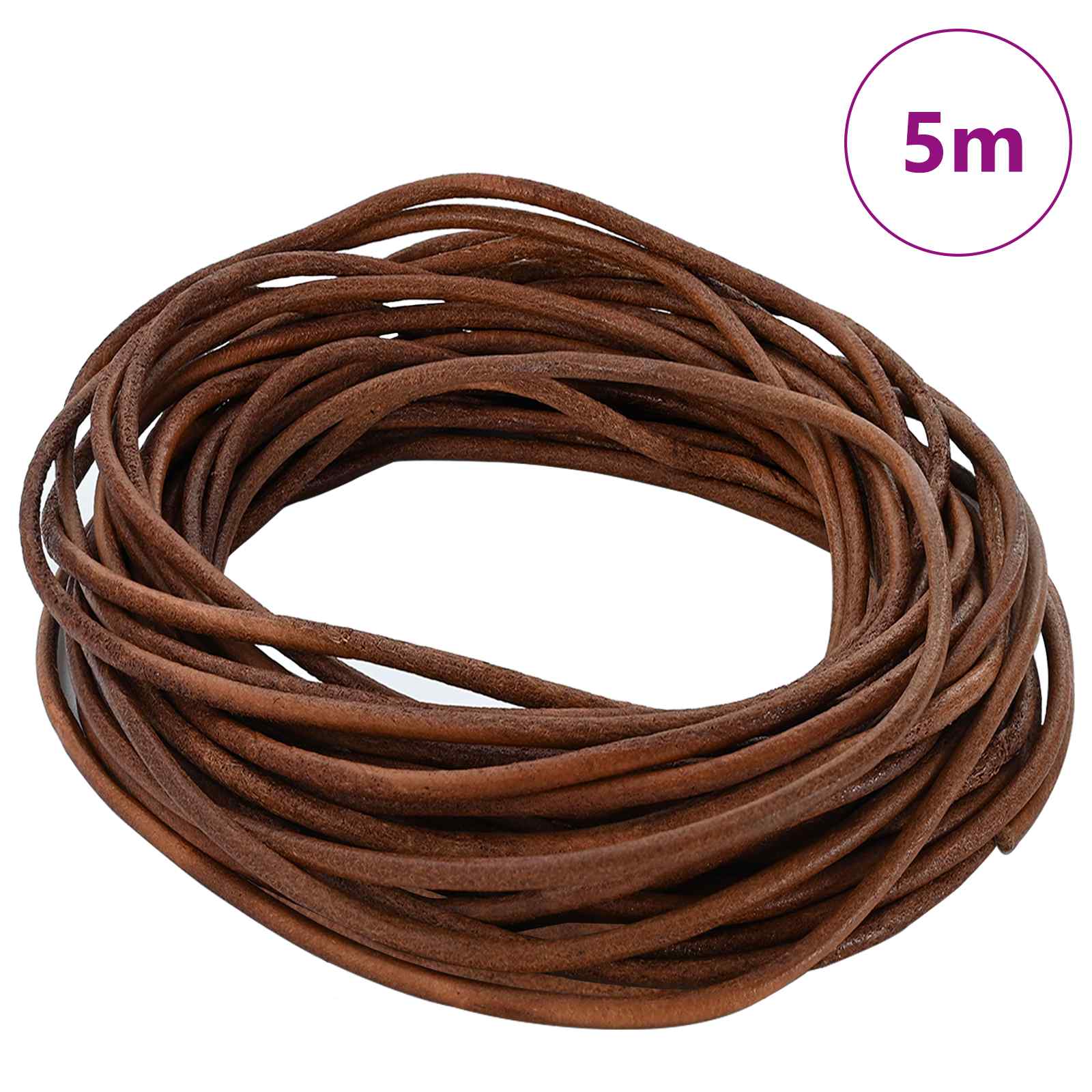 Kožni konop Svijetlosmeđa Ø3 mm x 5 m Koža