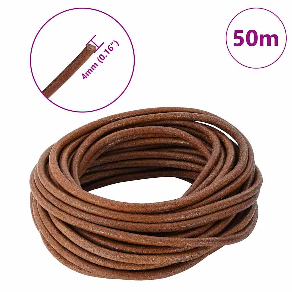 Kožni konop Svijetlosmeđa Ø4 mm x 50 m Koža