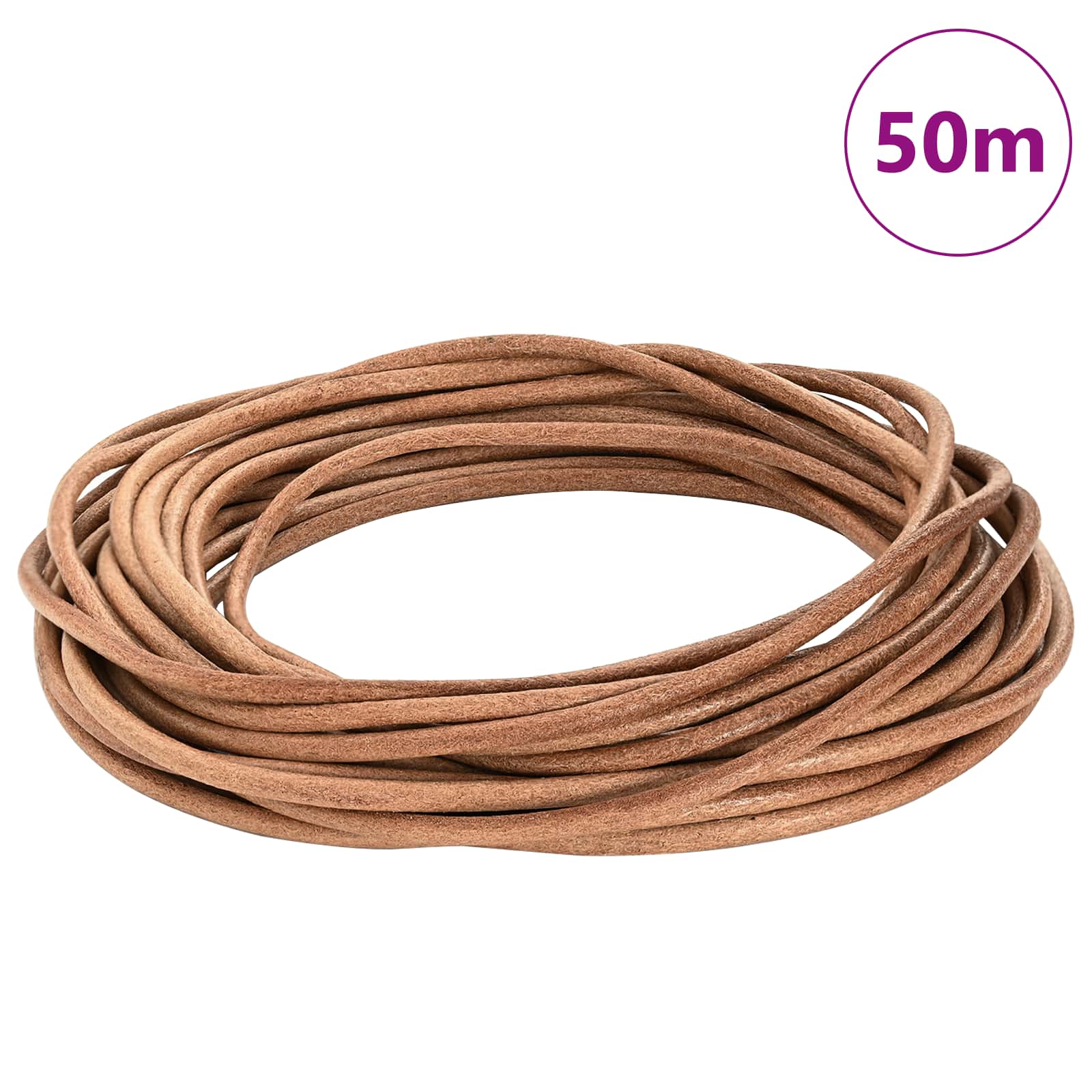 Kožni konop Smeđa Ø5 mm x 50 m Koža