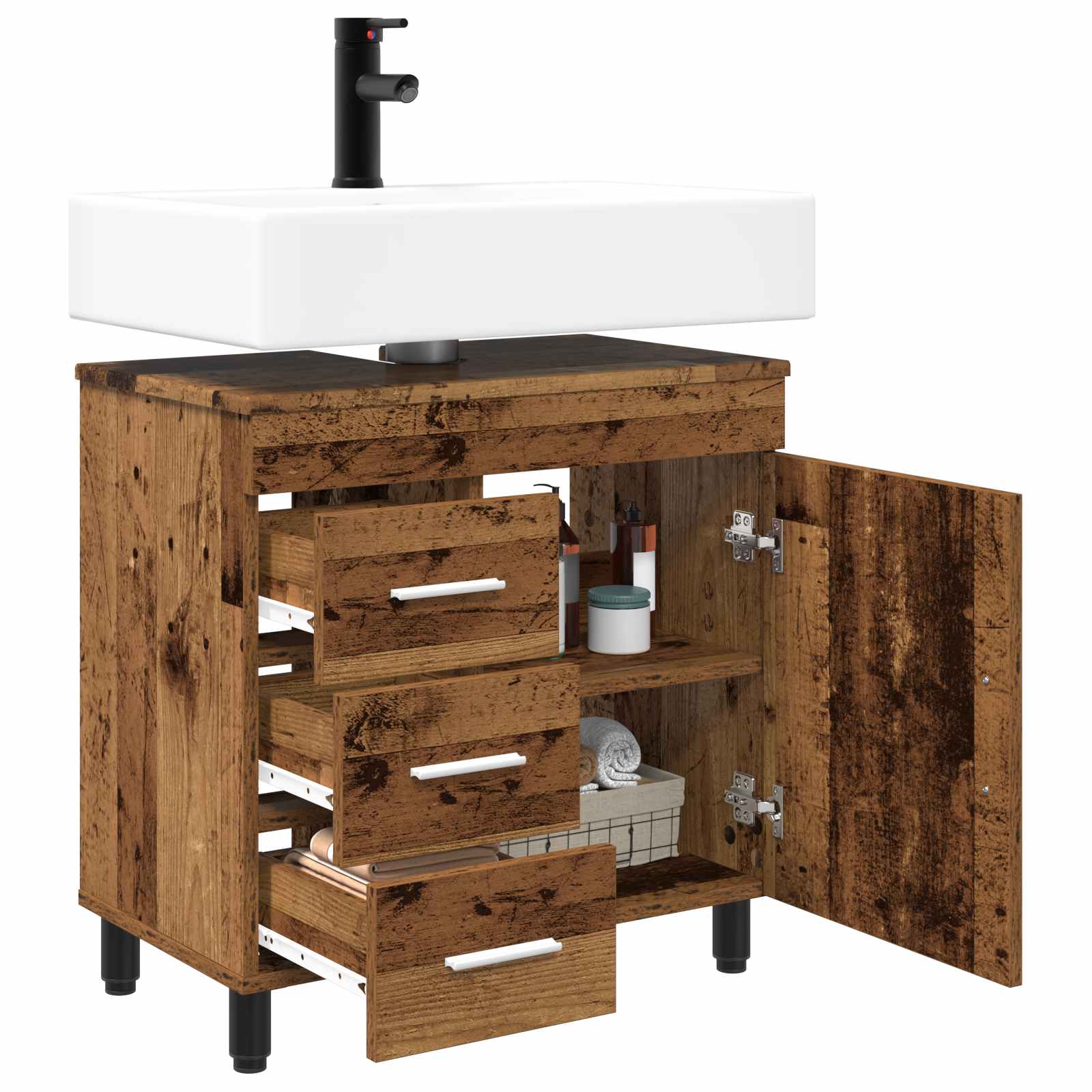 Toaletna jedinica Staro drvo 60 x 35 x 60 cm Konstruirano drvo