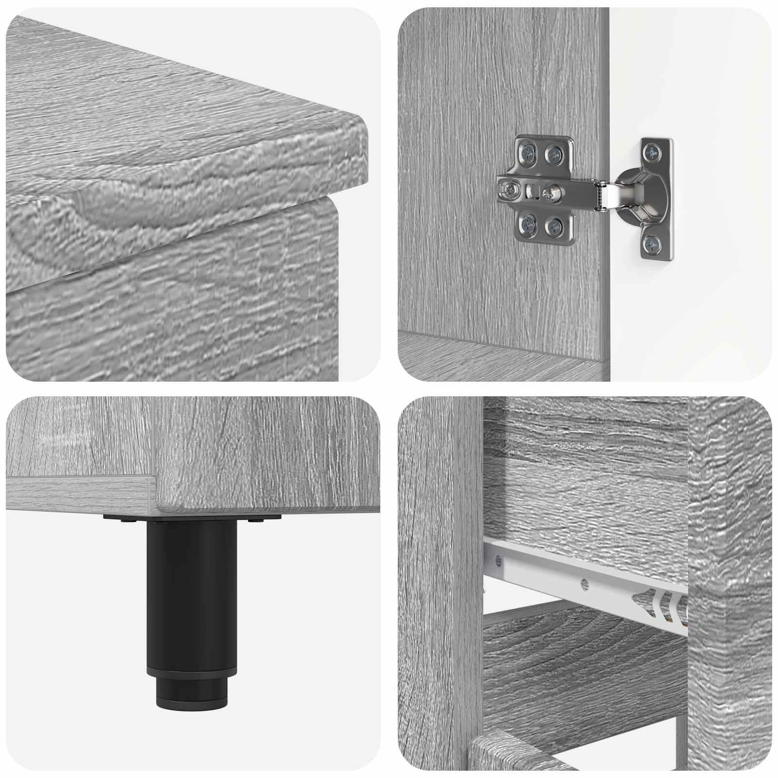 Toaletna jedinica Siva Sonoma 60 x 35 x 80 cm Konstruirano drvo