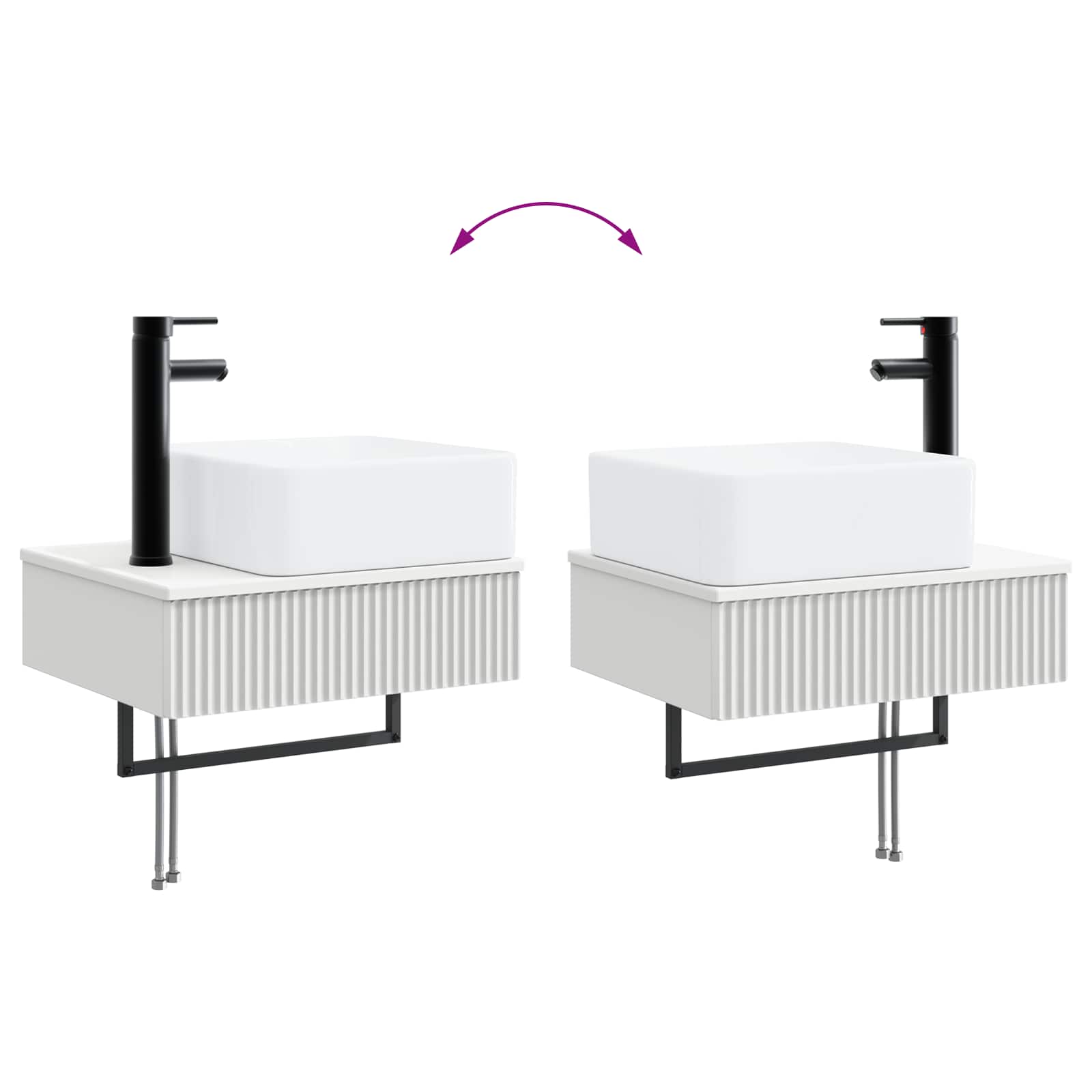 Zidni sudoper Bijela 50 x 41 x 39 cm Konstruirano drvo