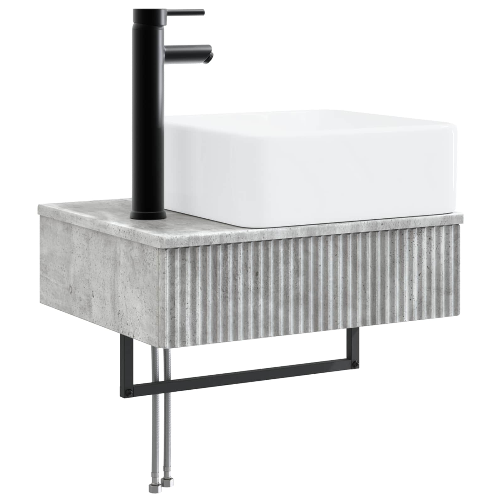 Zidni sudoper Betonska siva 50 x 41 x 39 cm Konstruirano drvo