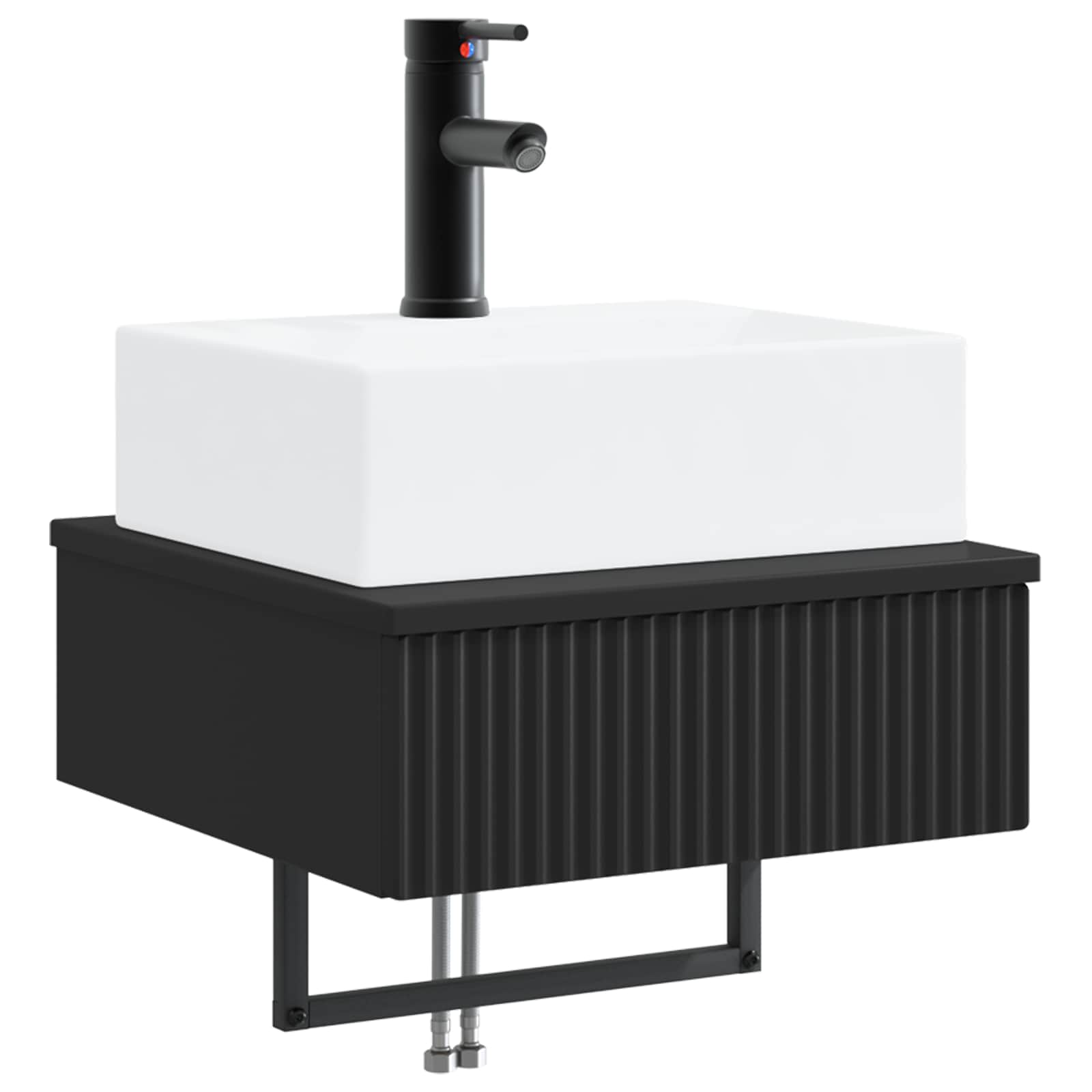 Zidni sudoper Crna 40 x 41 x 39 cm Konstruirano drvo