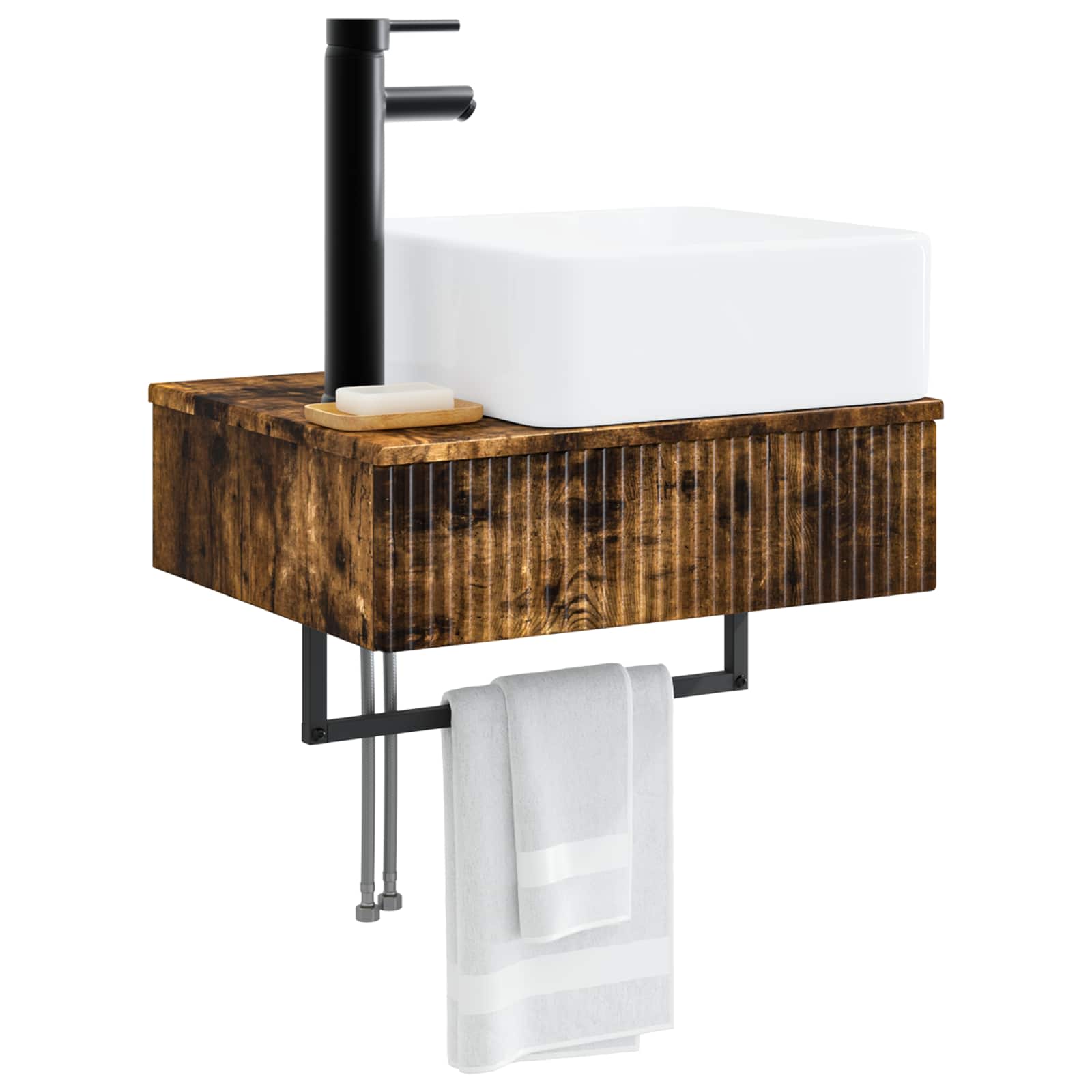 Zidni sudoper Dimljeni hrast 53 x 35 x 39 cm Konstruirano drvo