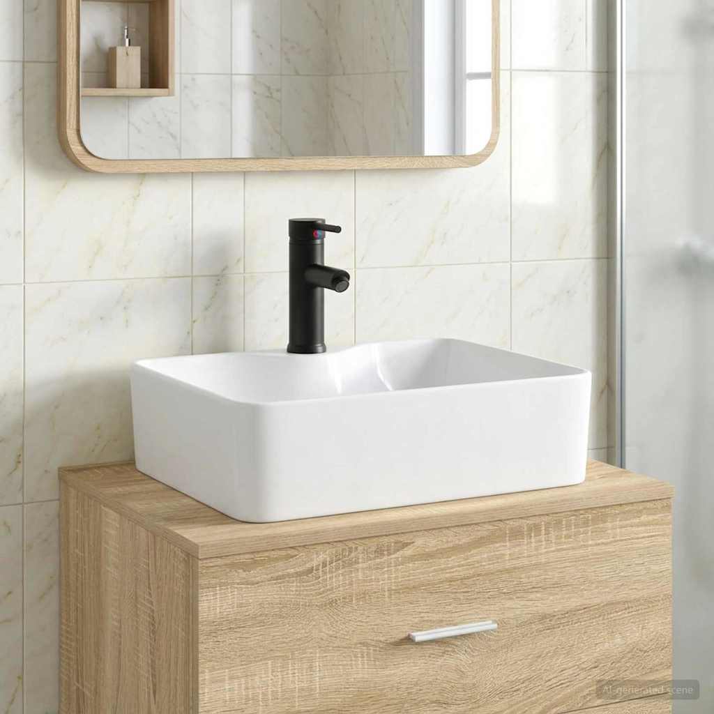 Umivaonik za kupaonicu Mat Crna 48,5 x 37,5 x 13 cm Metal
