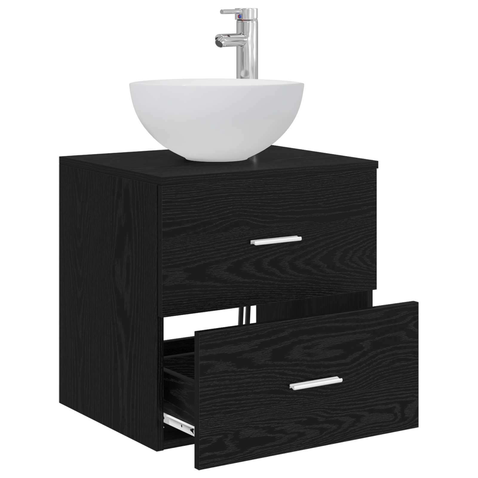 Umivaonik s policom Crni hrast 49,5 x 41 x 64,5 cm