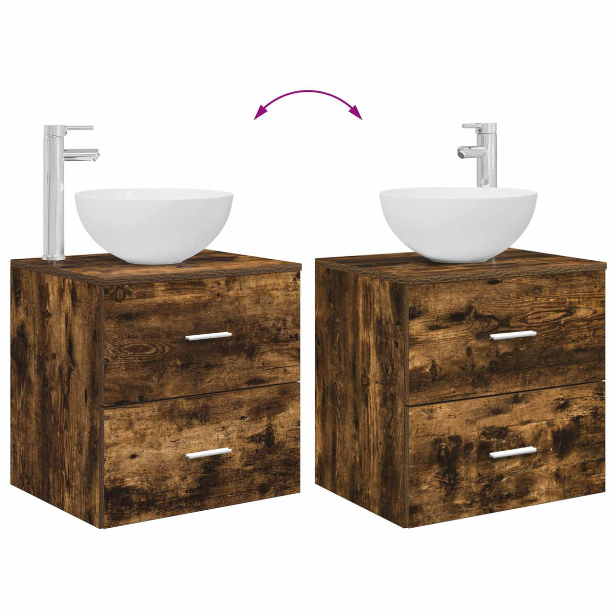 Umivaonik s policom Dimljeni hrast 49,5 x 41 x 64,5 cm