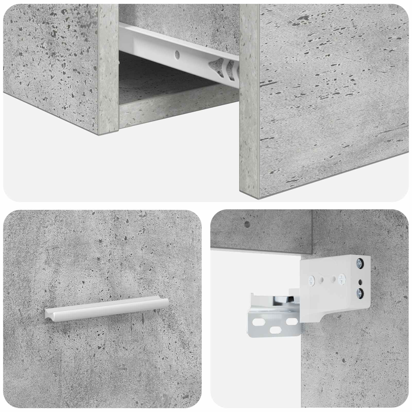 Umivaonik s policom Betonska siva 49,5 x 41 x 63 cm