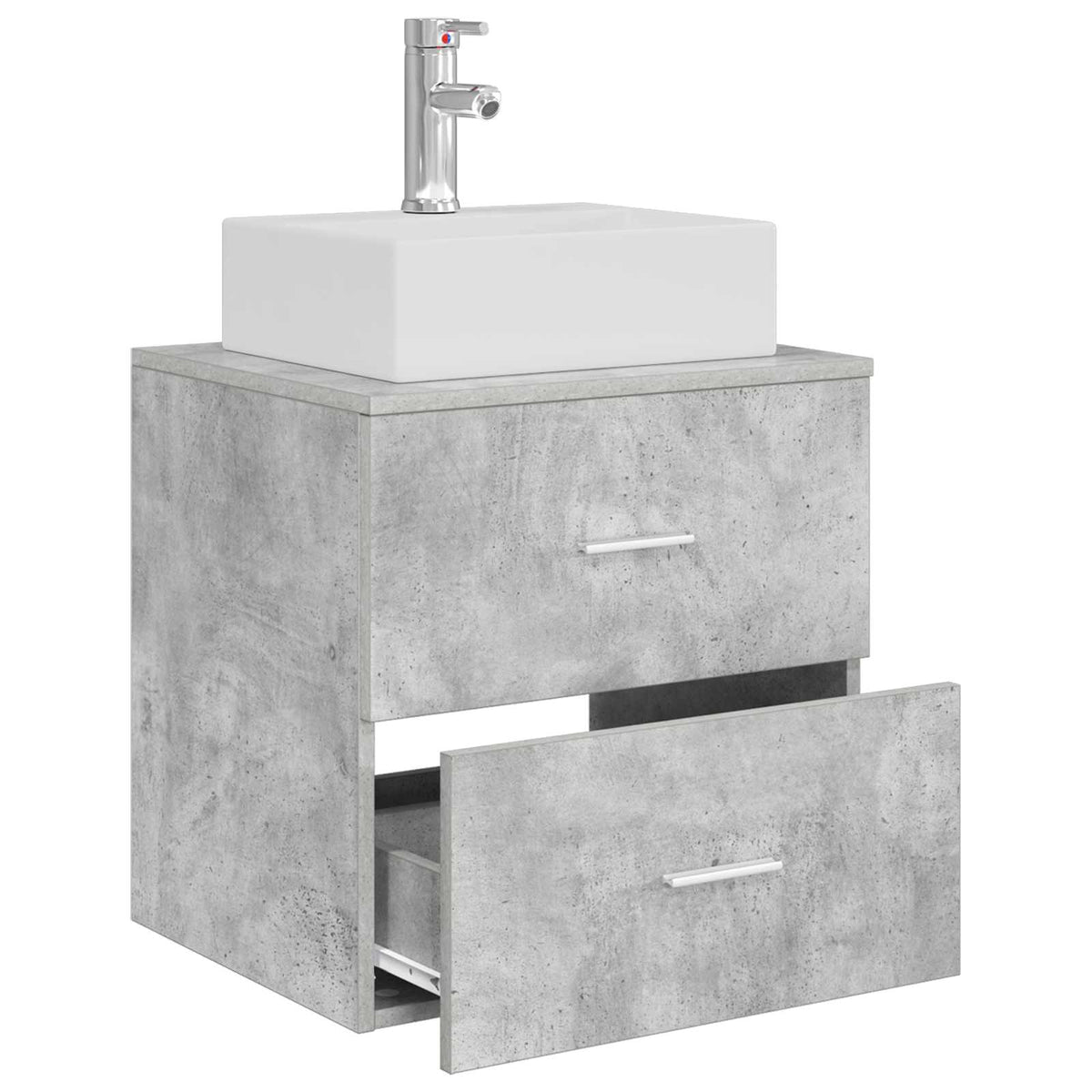 Umivaonik s policom Betonska siva 49,5 x 41 x 62,5 cm