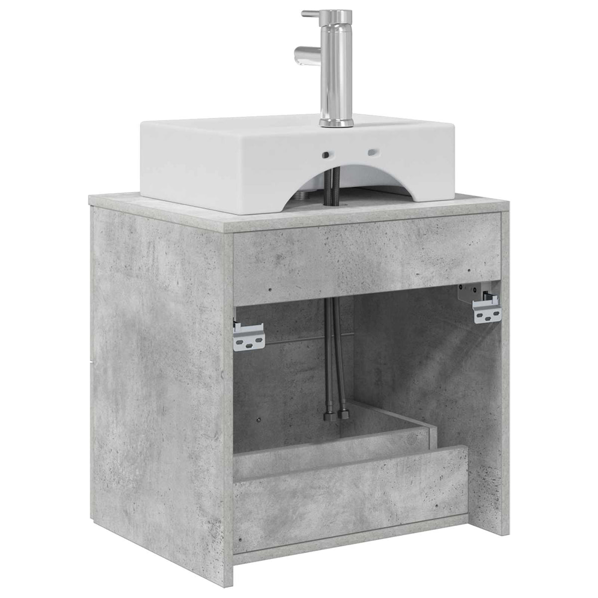 Umivaonik s policom Betonska siva 49,5 x 41 x 62,5 cm