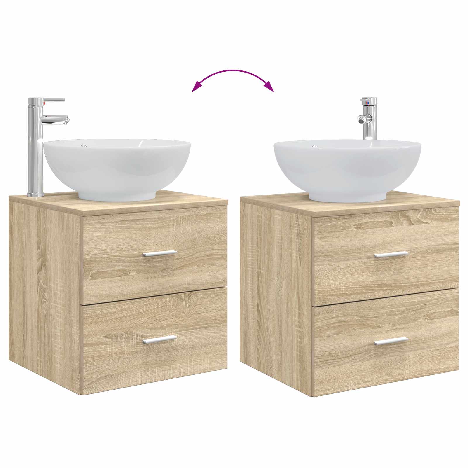 Umivaonik s policom Hrast sonoma 49,5 x 44,5 x 66,5 cm