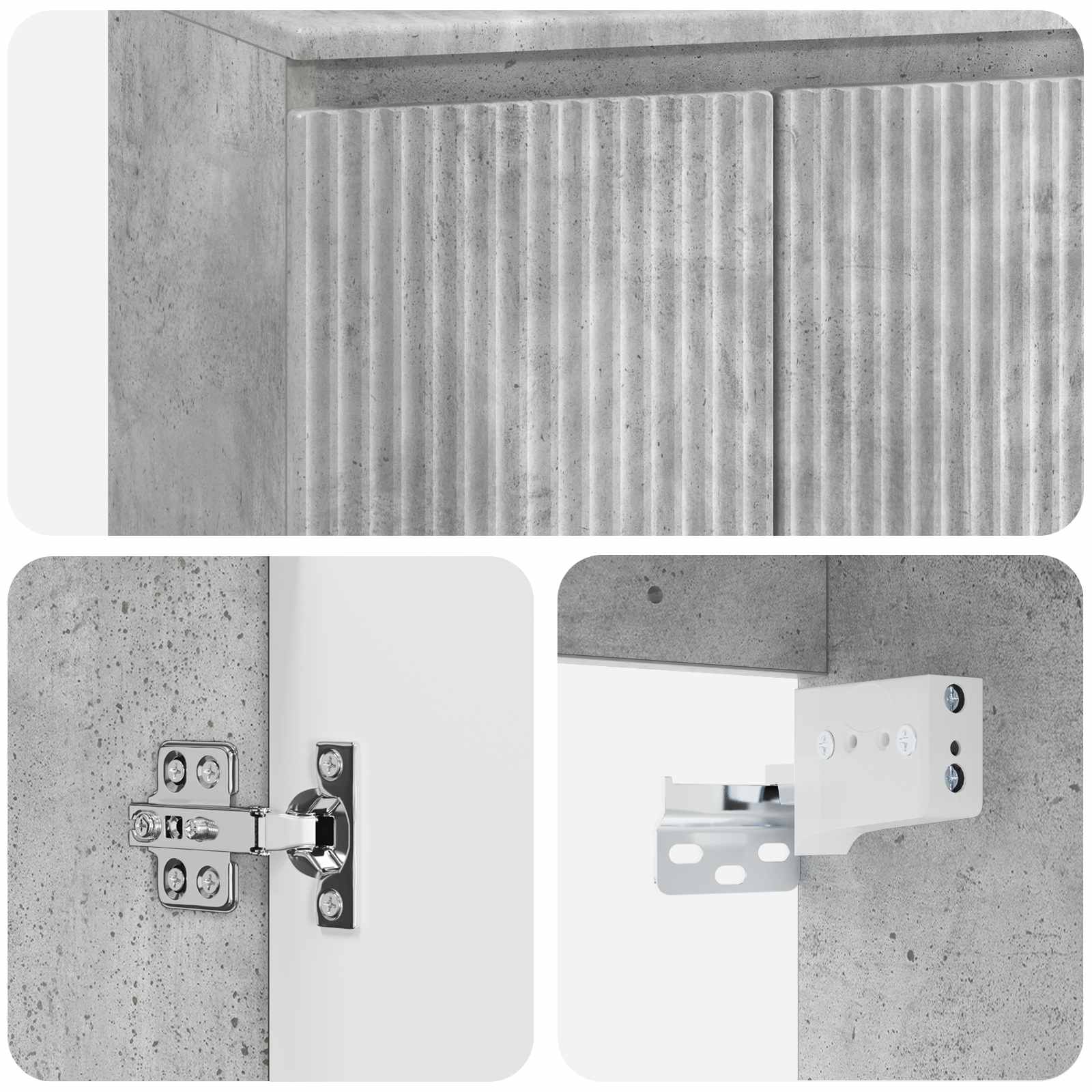 Umivaonik s policom Betonska siva 49,5 x 41 x 63 cm