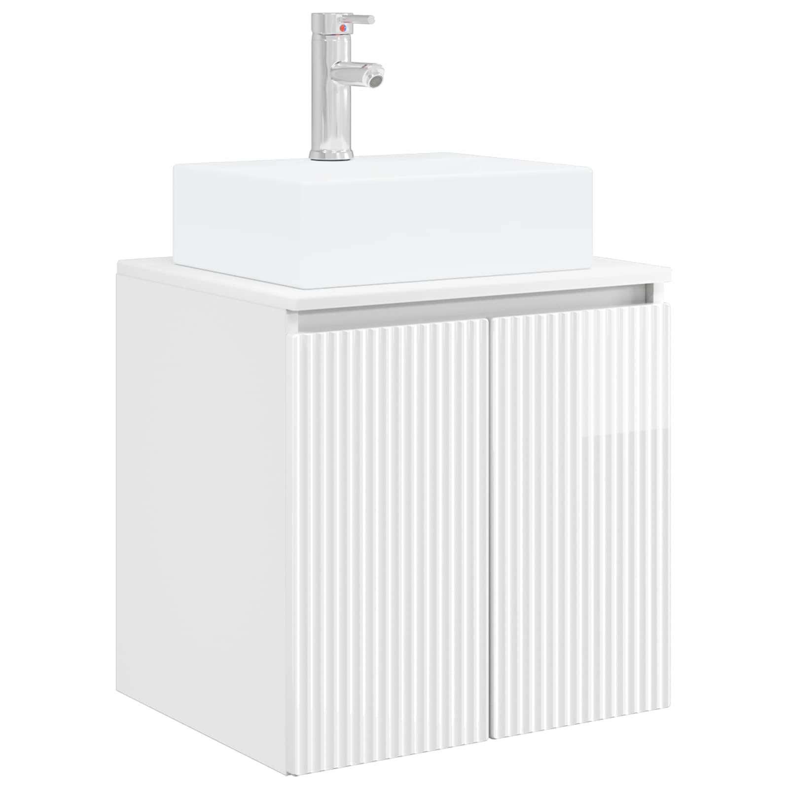 Umivaonik s policom Bijela visokog sjaja 49,5 x 41 x 62,5 cm