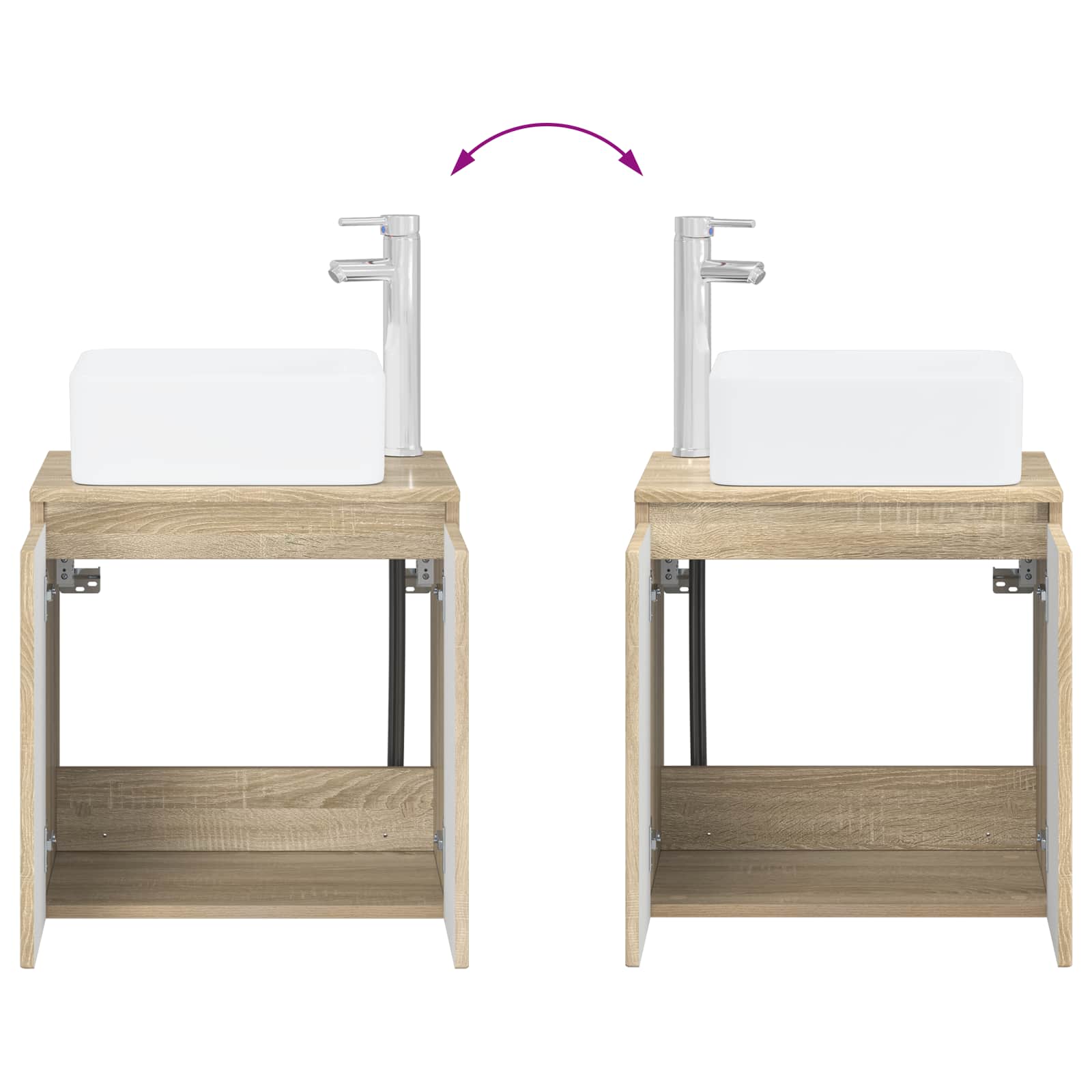 Umivaonik s policom Hrast sonoma 53 x 35 x 63 cm