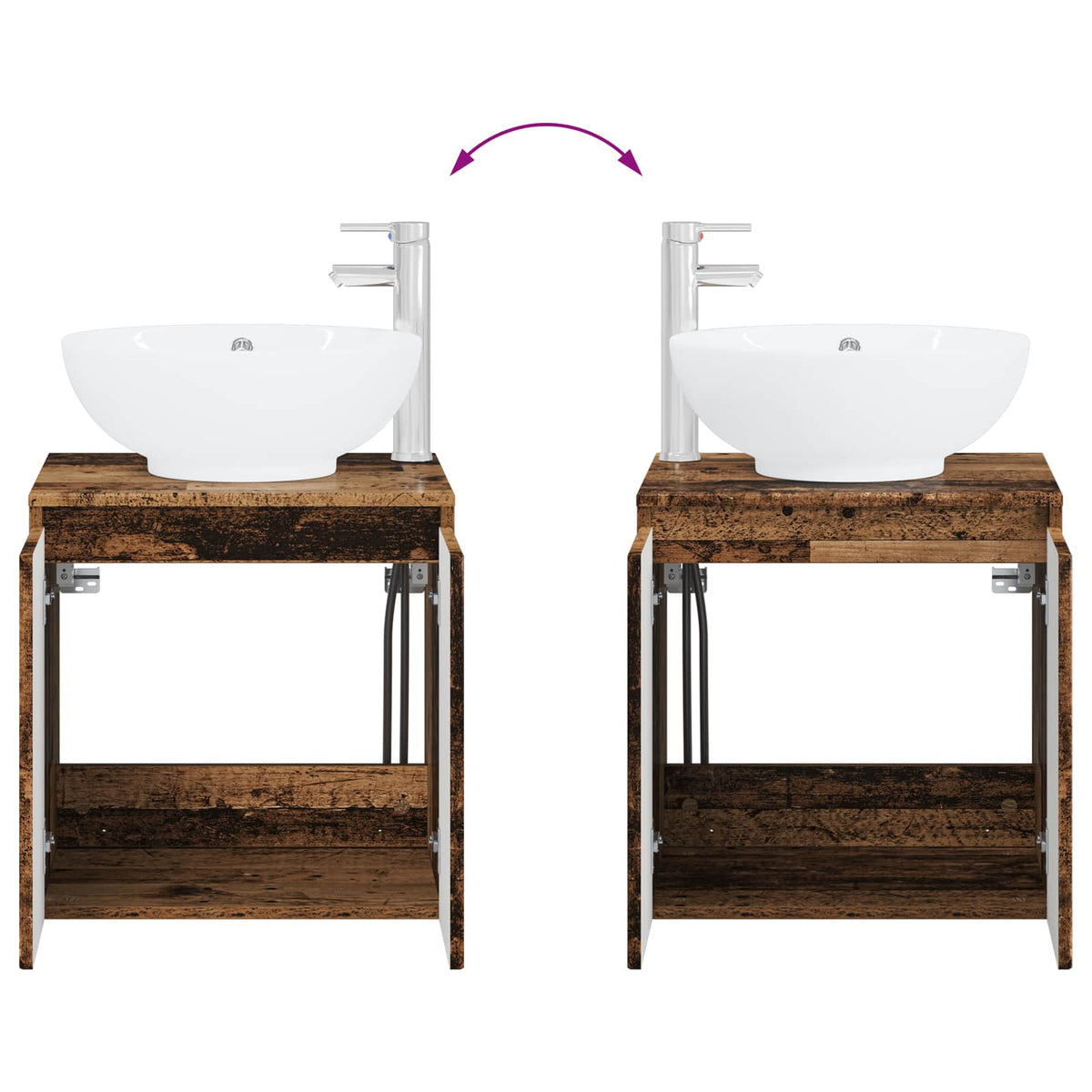 Umivaonik s policom Staro drvo 49,5 x 44,5 x 65 cm
