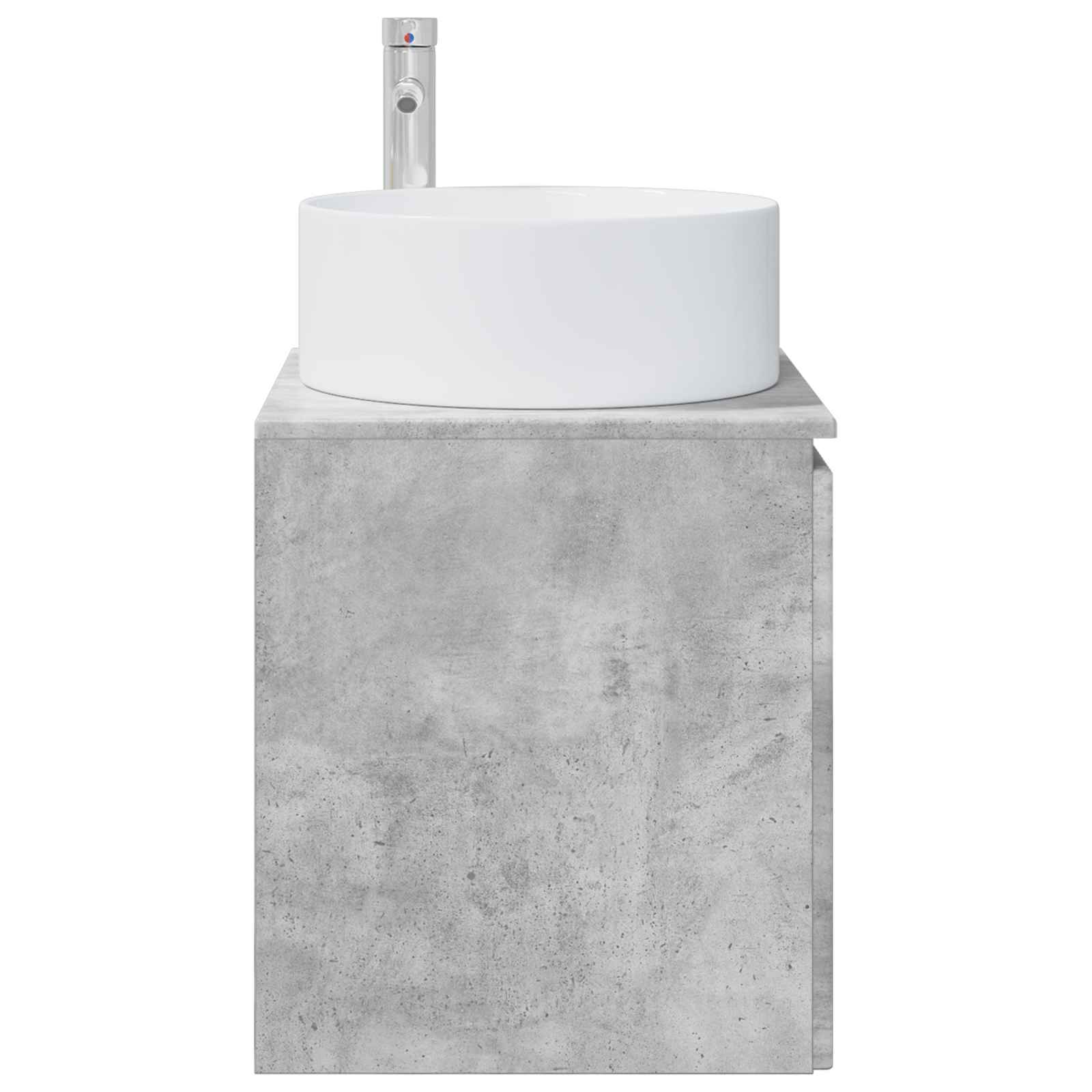 Umivaonik s policom za zid Betonska siva 49,5 x 44,5 x 65,5 cm
