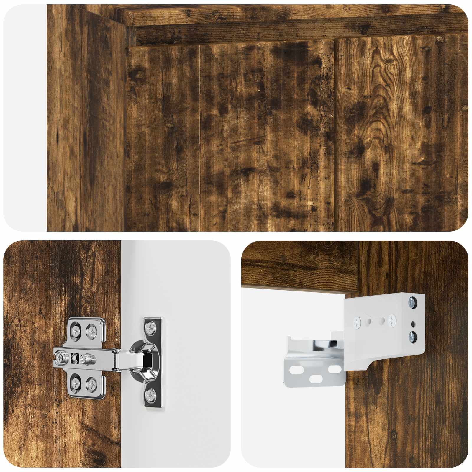 Umivaonik s policom za zid Dimljeni hrast 49,5 x 44,5 x 65,5 cm