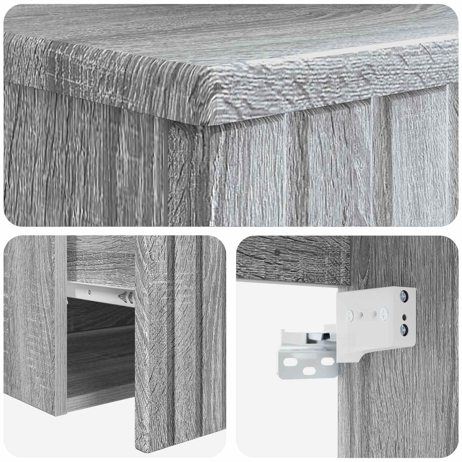 Umivaonik s policom za zid Siva Sonoma 39 x 41 x 64,5 cm