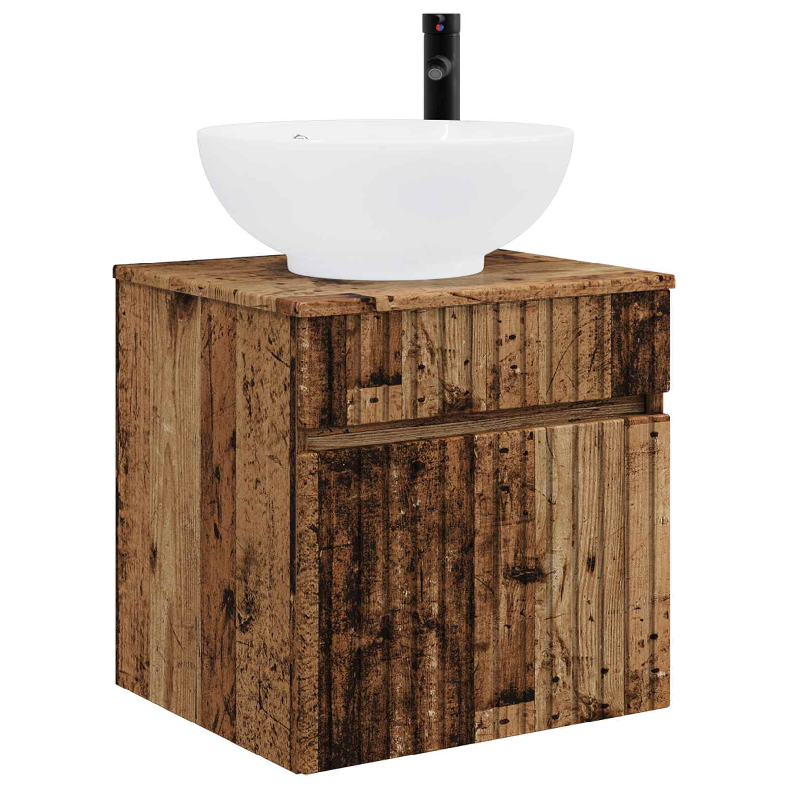 Umivaonik s policom za zid Staro drvo 49 x 44,5 x 66,5 cm