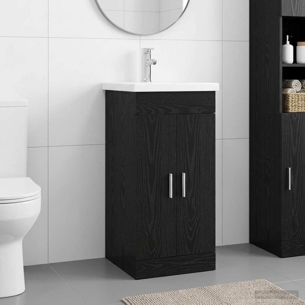 Kupaonski umivaonik s sudoperom Crni hrast 42 x 40 x 84,5 cm