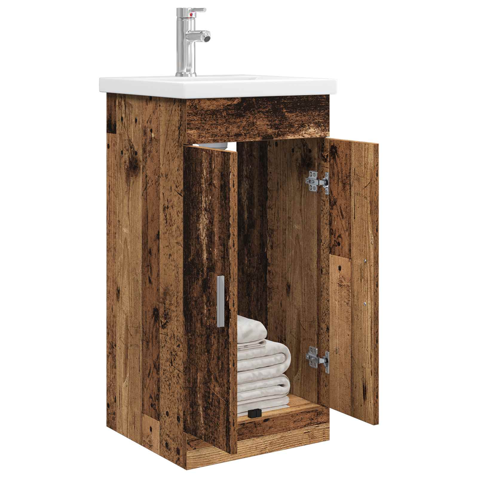 Kupaonski umivaonik s sudoperom Staro drvo 42 x 40 x 84,5 cm