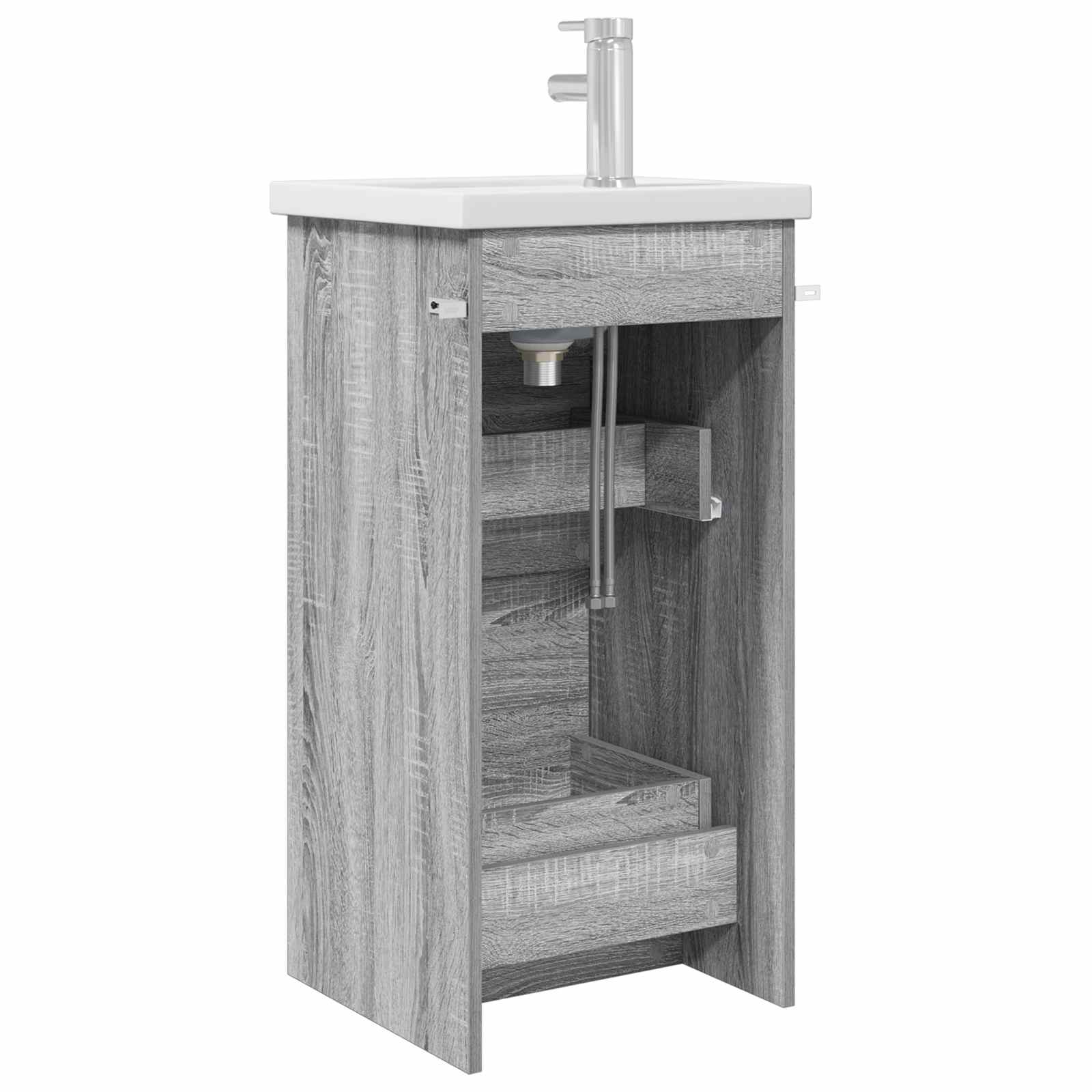 Kupaonski umivaonik s sudoperom Siva Sonoma 42 x 40 x 84,5 cm