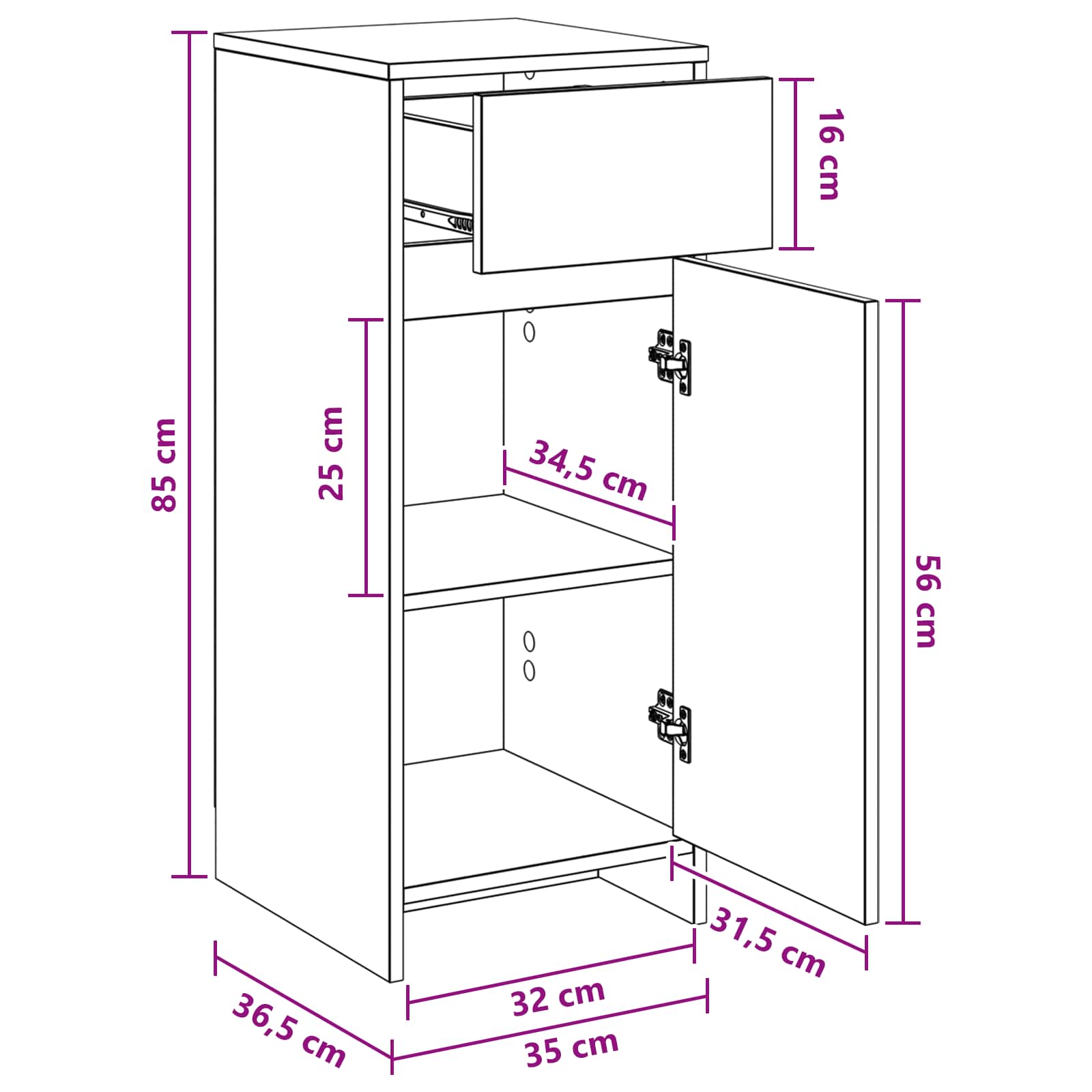 Kupaonski ormar Staro drvo 35 x 36,5 x 85 cm Konstruirano drvo