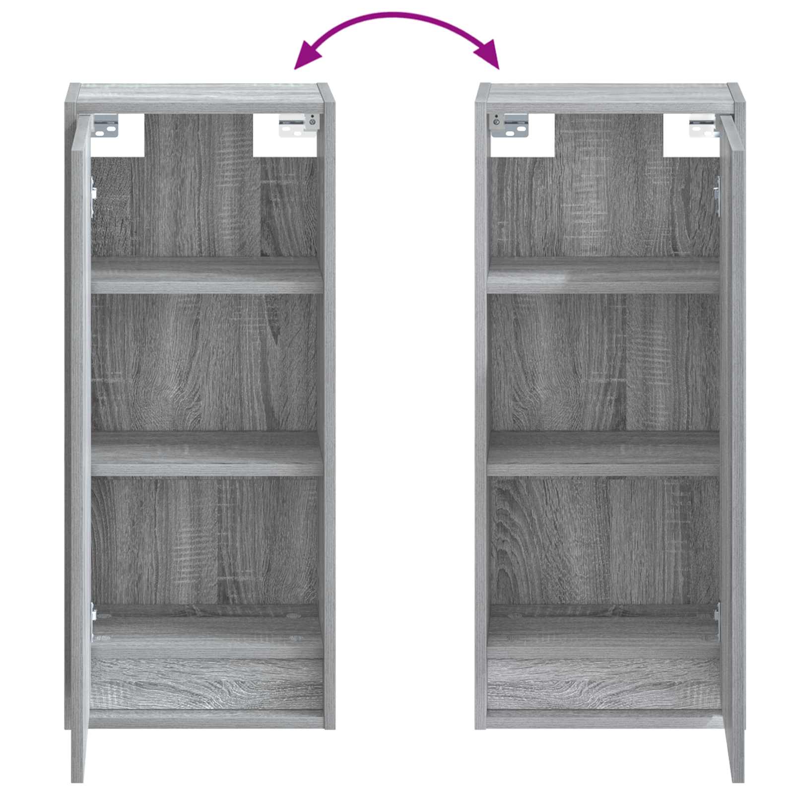 Umivaonik s policom za zid Siva Sonoma 35 x 20 x 81 cm