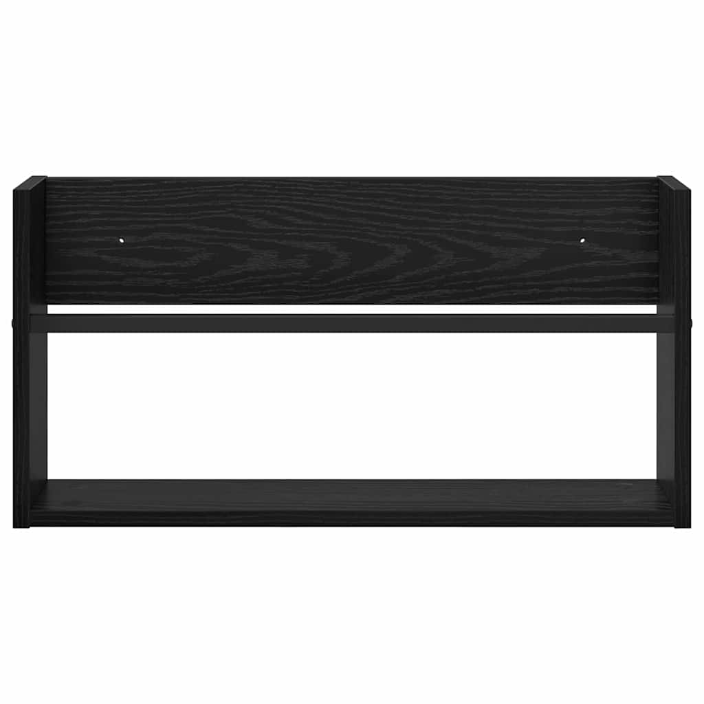 Polica za časopise s policom 2 pcs Crni hrast 60 x 12 x 30 cm