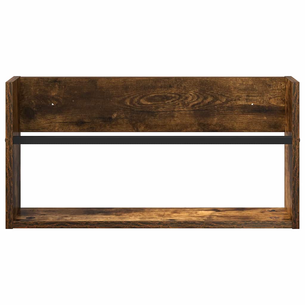 Polica za časopise Zidne 2 pcs Dimljeni hrast 60 x 12 x 30 cm