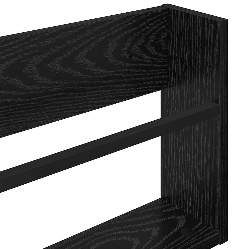 Polica za časopise s policom 2 pcs Crni hrast 80 x 12 x 30 cm