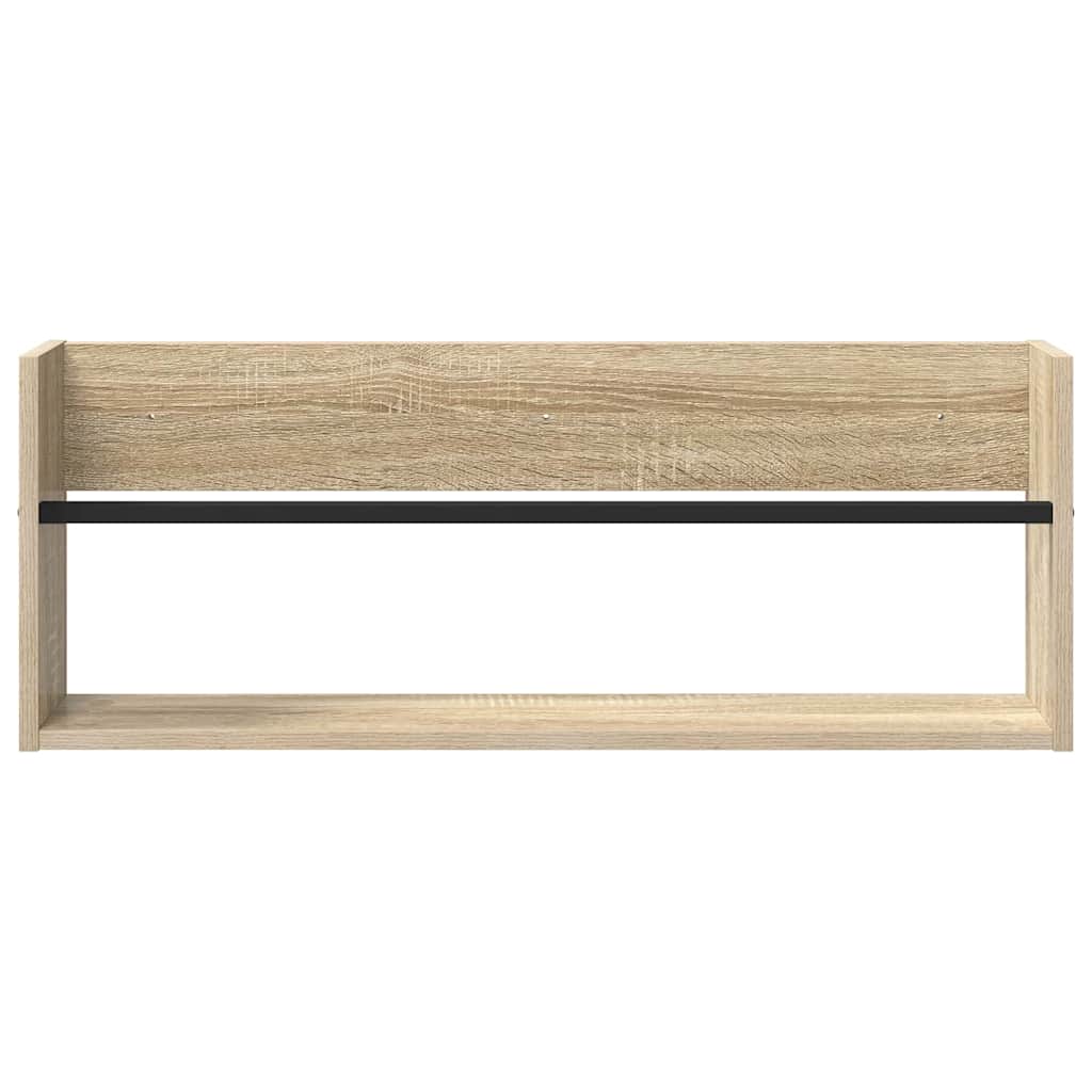 Polica za časopise s policom 2 pcs Sonoma hrast 80 x 12 x 30 cm