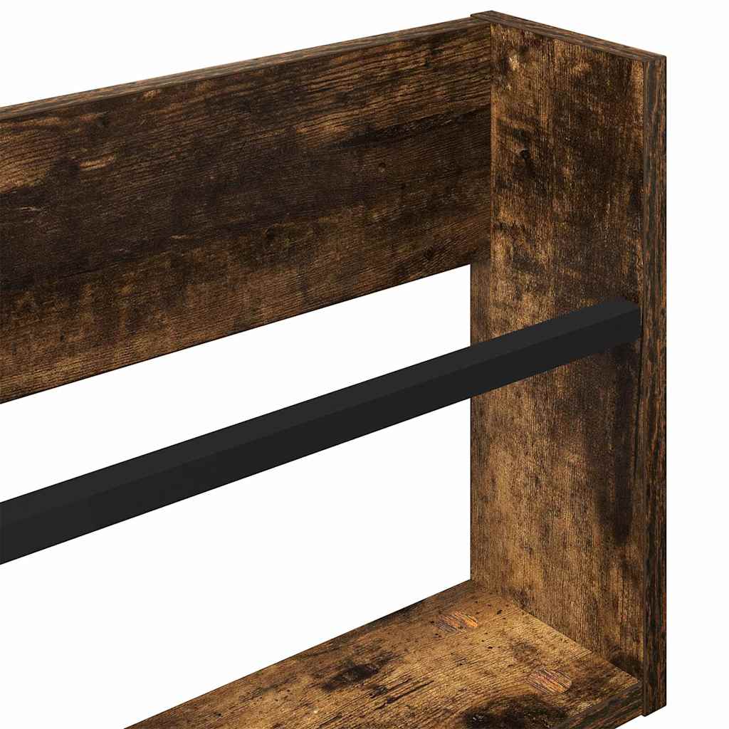 Polica za časopise Zidne 2 pcs Dimljeni hrast 80 x 12 x 30 cm