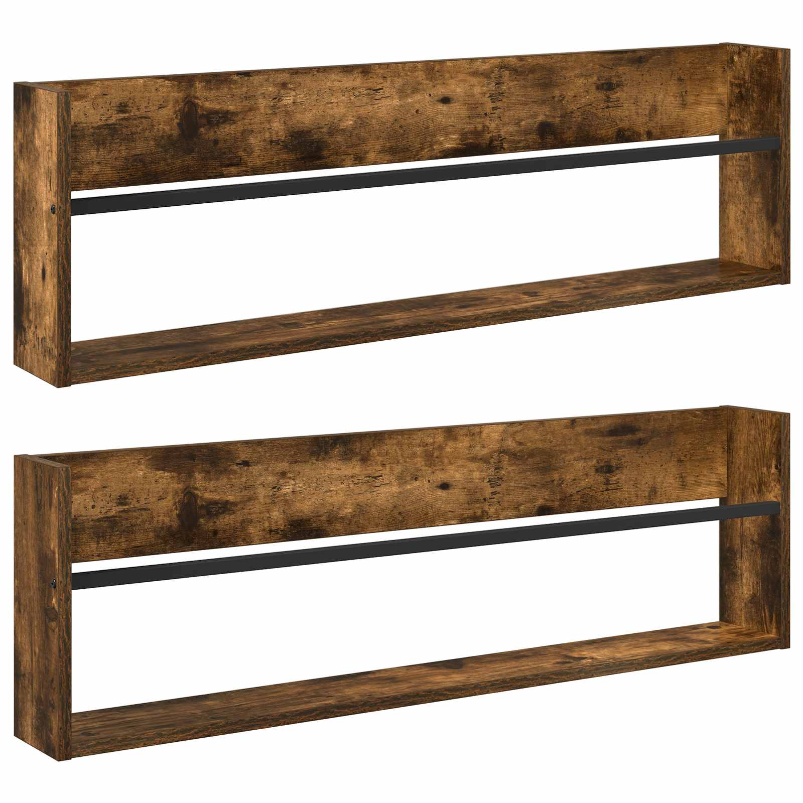 Polica za časopise Zidne 2 pcs Dimljeni hrast 100 x 12 x 30 cm