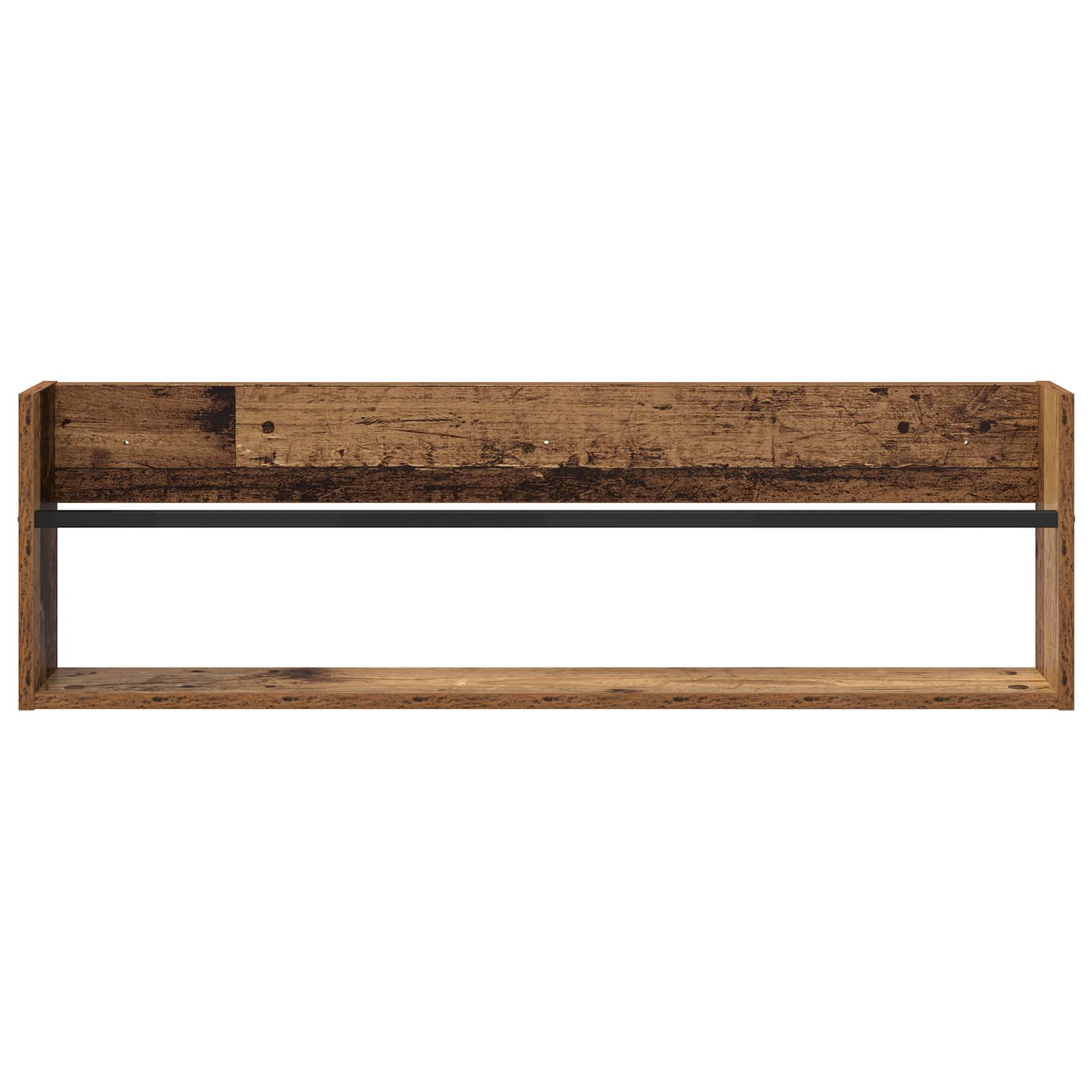 Polica za časopise s policom 2 pcs Staro drvo 100 x 12 x 30 cm