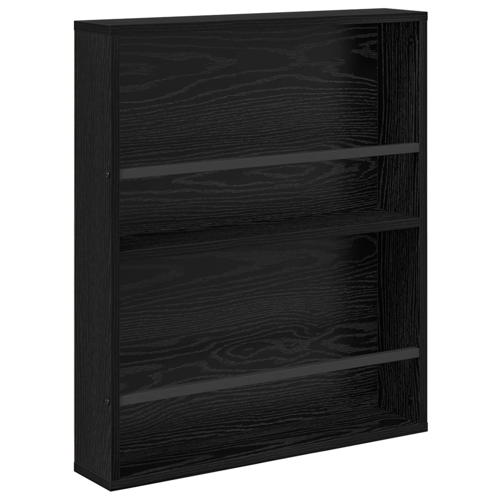 Polica za časopise s policom 2 pcs Crni hrast 60 x 12 x 70 cm
