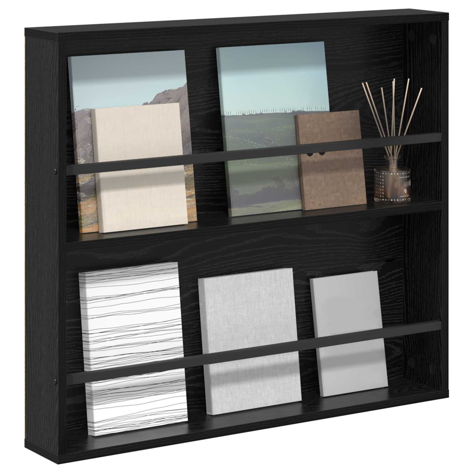 Polica za časopise Crni hrast 80 x 12 x 70 cm Konstruirano drvo