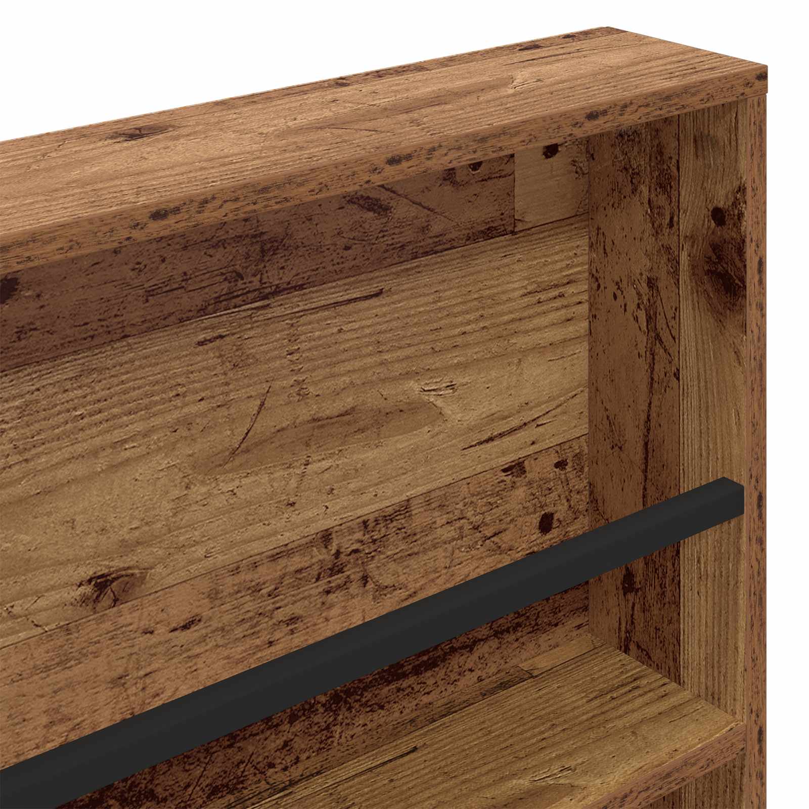 Polica za časopise s policom 2 pcs Staro drvo 80 x 12 x 70 cm