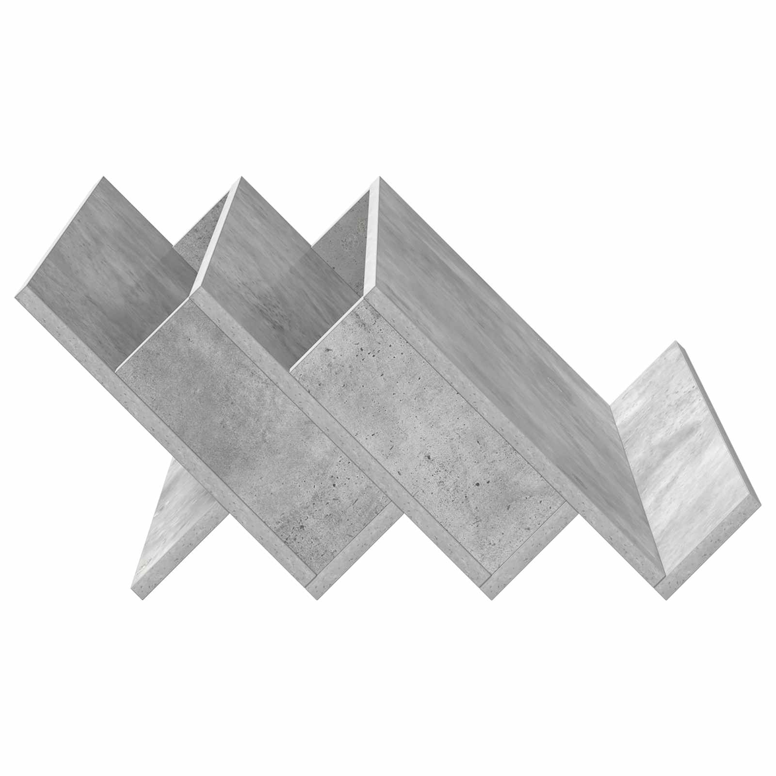 Polica za časopise s policom Betonska siva 65 x 53 x 28,5 cm
