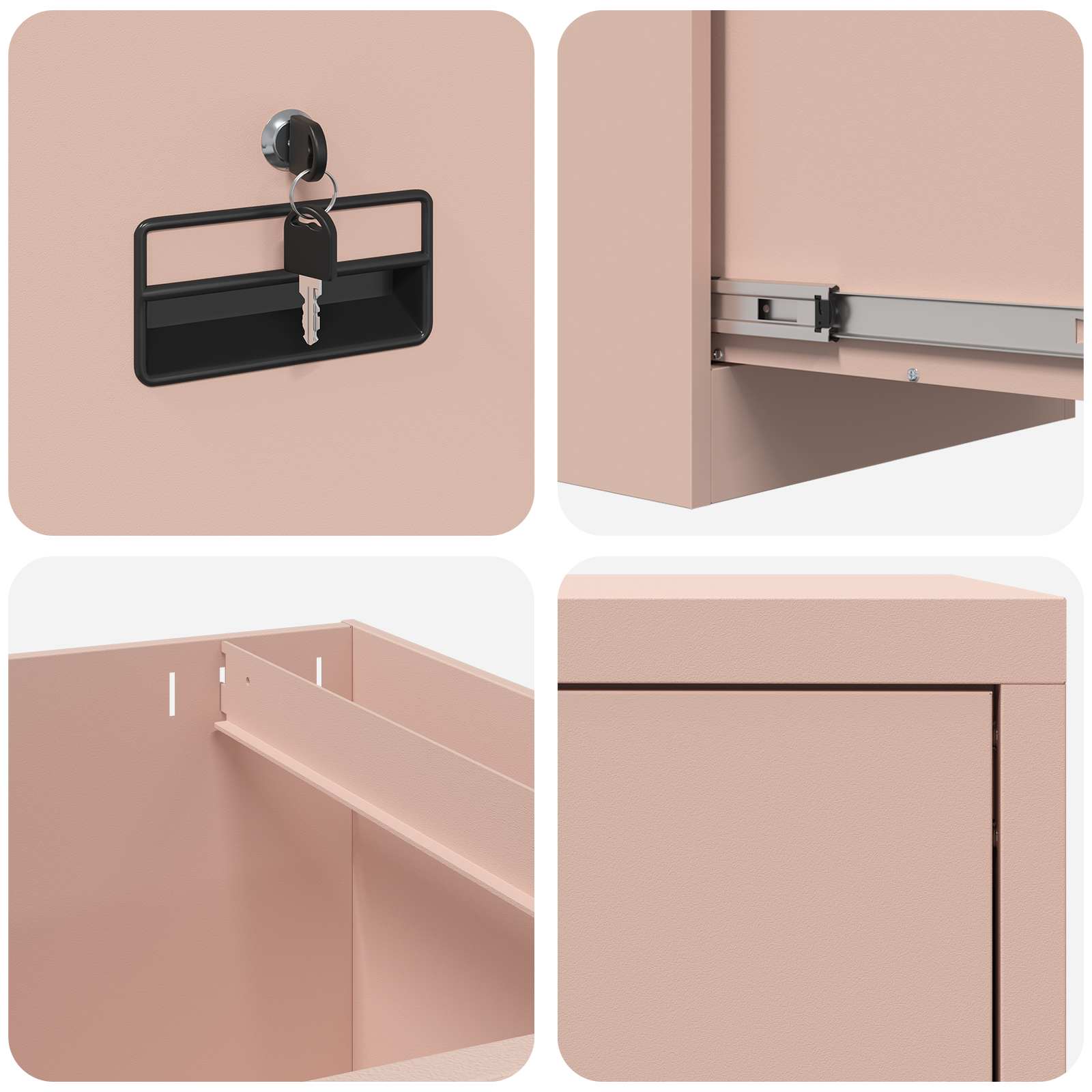 Kabinet za datoteke s ladicama 2 pcs Ružičasta 44 x 50 x 139 cm