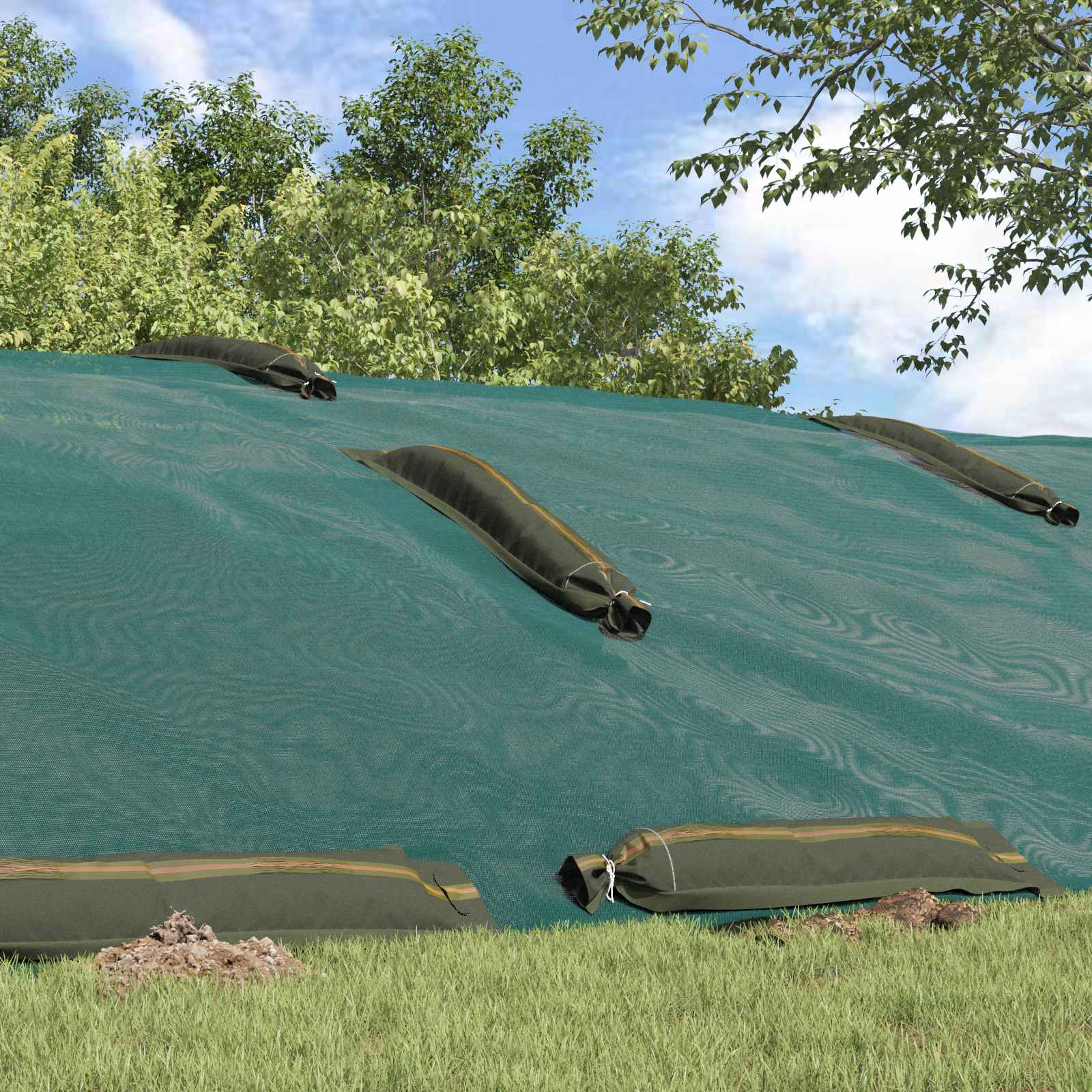 Vreće s pijeskom 100 pcs Tamnozelena 100 x 25 cm HDPE
